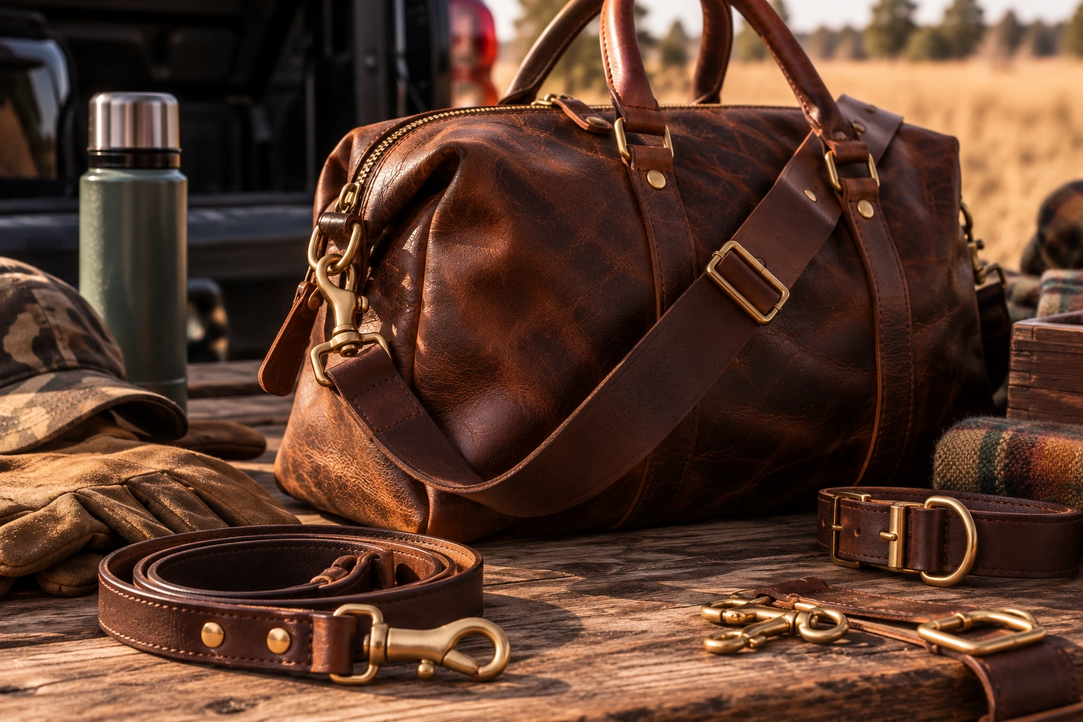 Leather bag and leathercraft tools